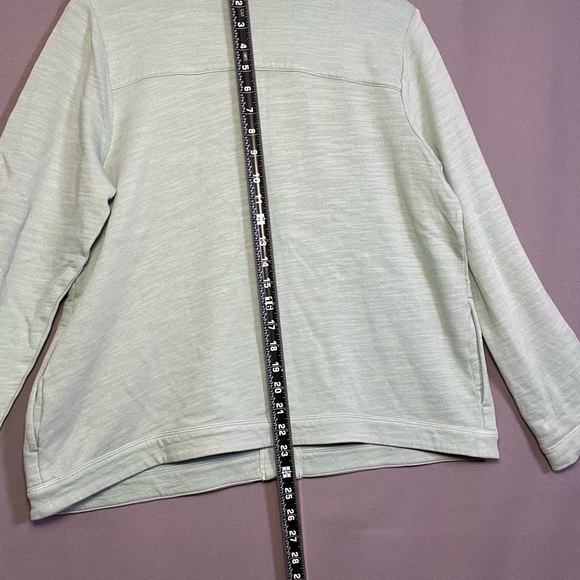 Pure Jill Organic women’s Cotton Sage Green Button Up Collared Shirt Jacket Sz M - Picture 4 of 9